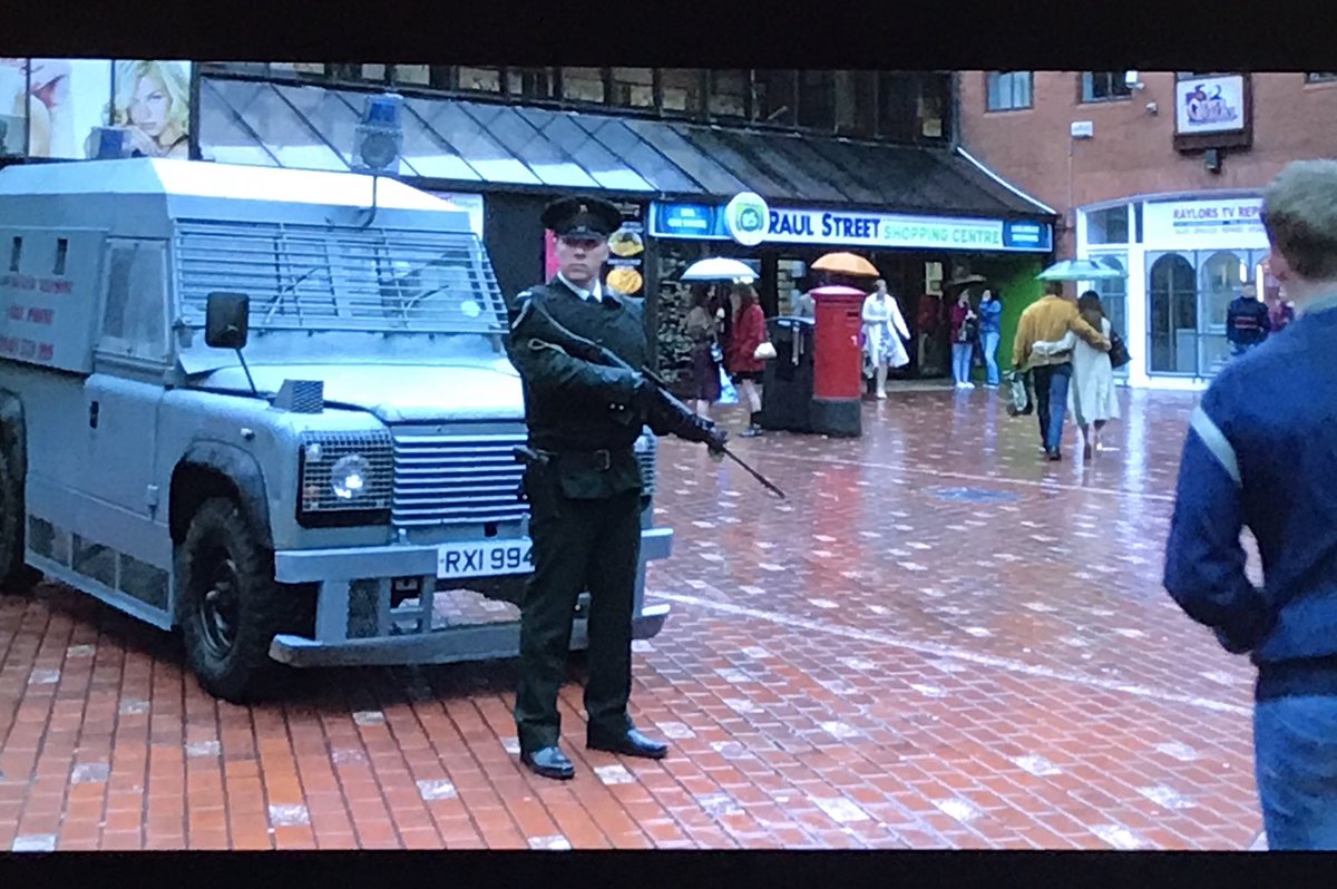NotRockysWife's tweet photo. Holy shit 😂 watching a movie called “Maze” about the prison break during The Troubles. “Belfast” is looking particularly well... 🤦🏼‍♂️”Raul Street” 😂😂 #Cork #CorkCity #Shandon #LocationFail https://t.co/Uer4Ip4eaV