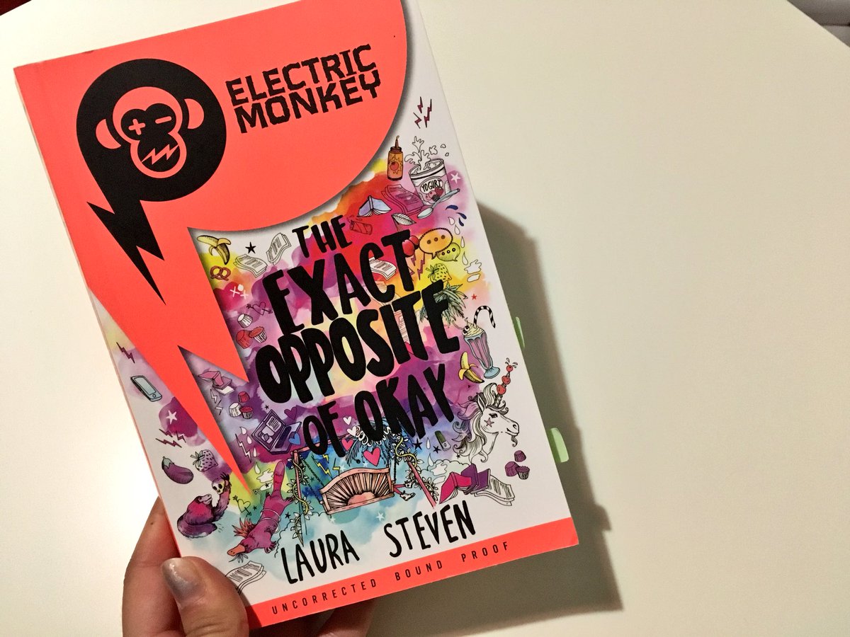 Fylis's tweet photo. Just finished « The exact opposite of okay » by @LauraMSteven and it was SO GOOD! So funny and smart and moving and shameless and empowering! Izzy and Ajita are the best of the best.❤️ #BitchesBiteBack https://t.co/XmHtP9vjqv