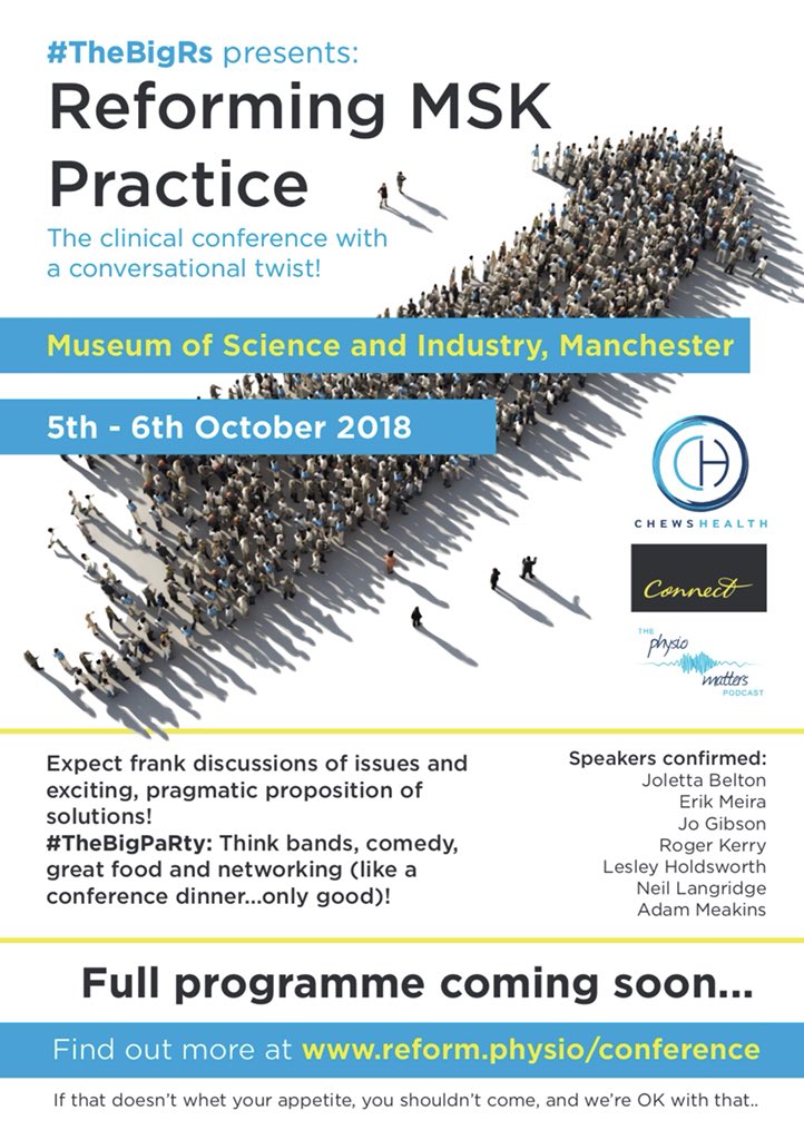 TPMPodcast's tweet photo. ‘The Clinical Conference with the Conversational Twist’

Programme is coming together rather nicely! Who else is joining us in October?

#MSK #Physio #Health #AHPLeadership https://t.co/5yIgnOC84Y