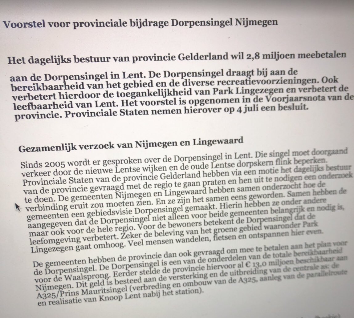 jasparov's tweet photo. Traagheid betaalt zich uit, na meer dan 13 jaar eindelijk voldoende geld op tafel voor aanleg dorpensingel Oost boven Lent https://t.co/taxoJ7jT05