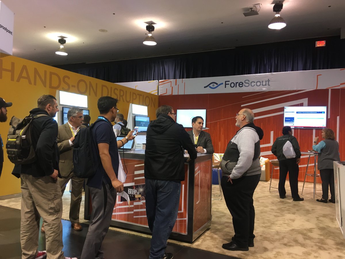 Forescout's tweet photo. Having a great time talking #cybersecurity at #PANIgnite. If you're here, come by and see us! @PaloAltoNtwks https://t.co/XLNMcVWchy