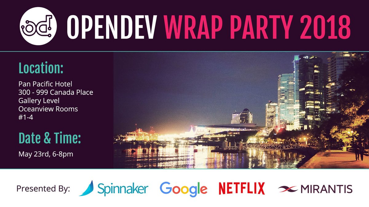 MirantisIT's tweet photo. #OpenDevCICD Wrap Party is just a few hours away! Have you marked your calendars? Brought to you by @spinnakerio, Netflix, Google & @MirantisIT. Join us! https://t.co/DdkBkXQ1tg https://t.co/xZeZAzHHXf
