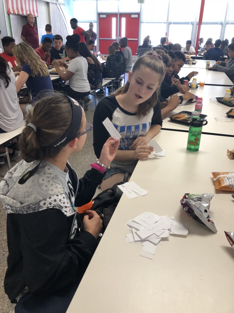 PAWSOME 🐾🦁 Grade 6 students maximizing their lunch time with reading and flash cards!  The learning never stops!! @willbateszone3 <a href="/rchisholmbcps/">Rebecca Chisholm</a>