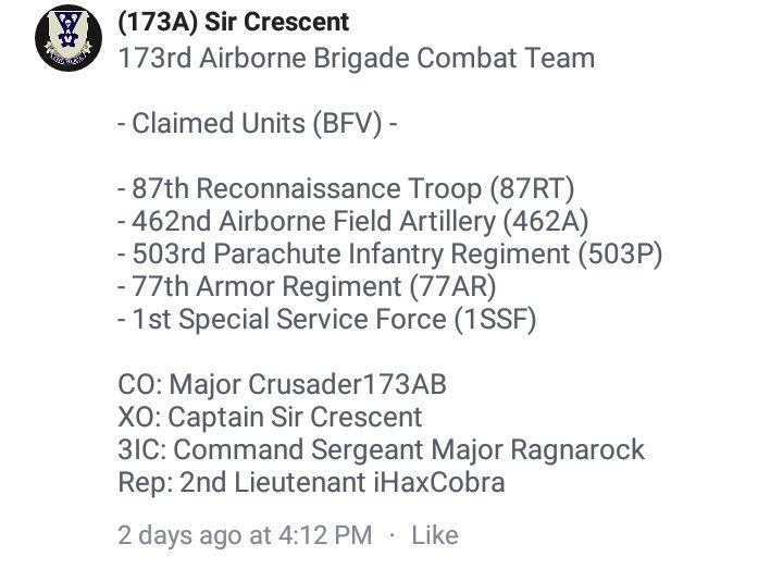173AMilSim's tweet image. The 173rd Airborne Brigade OMST is already in full swing behind the scenes in both research, and documentation for the new BFV set in WW2. Look out for the 503rd Parachute Infantry Regiment "The Rock" as we make our way onto the new Battlefield come this October! @ES_MilSim_News