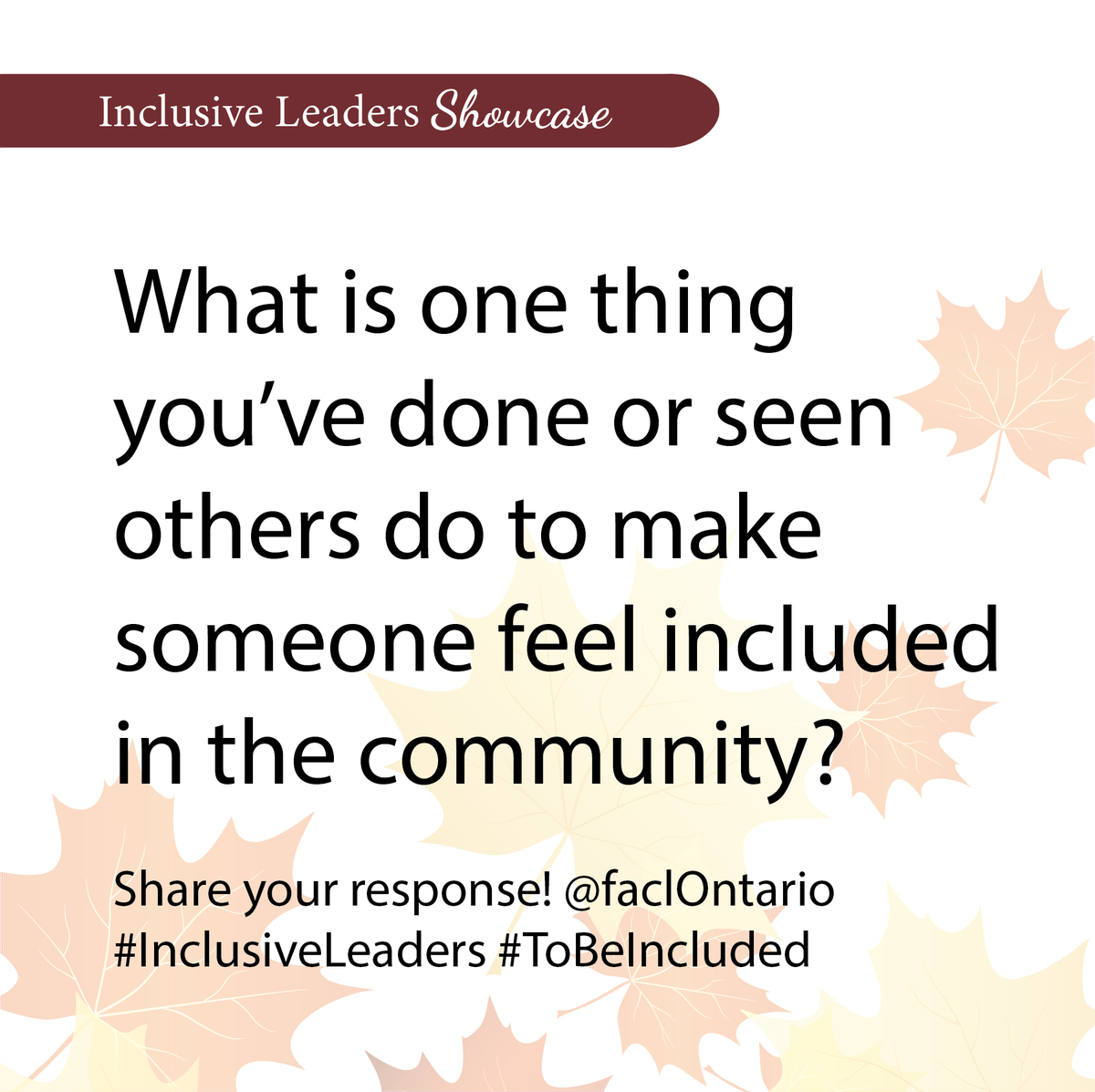 faclOntario's tweet photo. For Week 3 of #AsianHeritageMonth, tell us about the inclusive actions, big and small, that make others feel included in the community #ToBeIncluded Check out the profiles of inspiring pan-Asian Canadian lawyers here each day: https://t.co/b5eOSHsFgU #InclusiveLeadersShowcase https://t.co/X0rN84kreJ