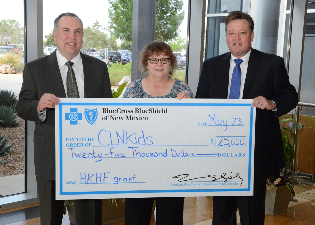 Thank you to <a href="/BCBSNM/">BCBSNM</a> for their ongoing support. This morning Randy Shaffer, Vice President of NM Sales, and Kurt Shipley, President of BCBS NM Division presented our Executive Director with a generous donation to support our Healthy Kids, Healthy Families initiative.