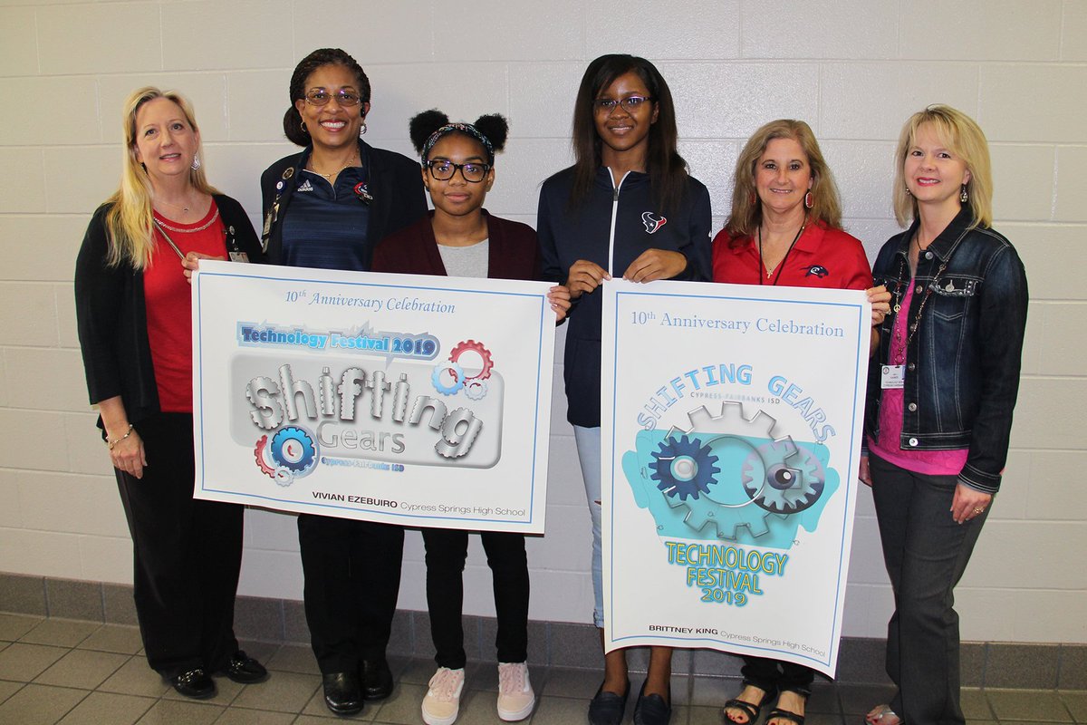 CyFairISD's tweet image. .@CySpringsHS students&apos; logos selected to represent 2019 #CFISDTechFest | cfisd.net/en/news-media/…