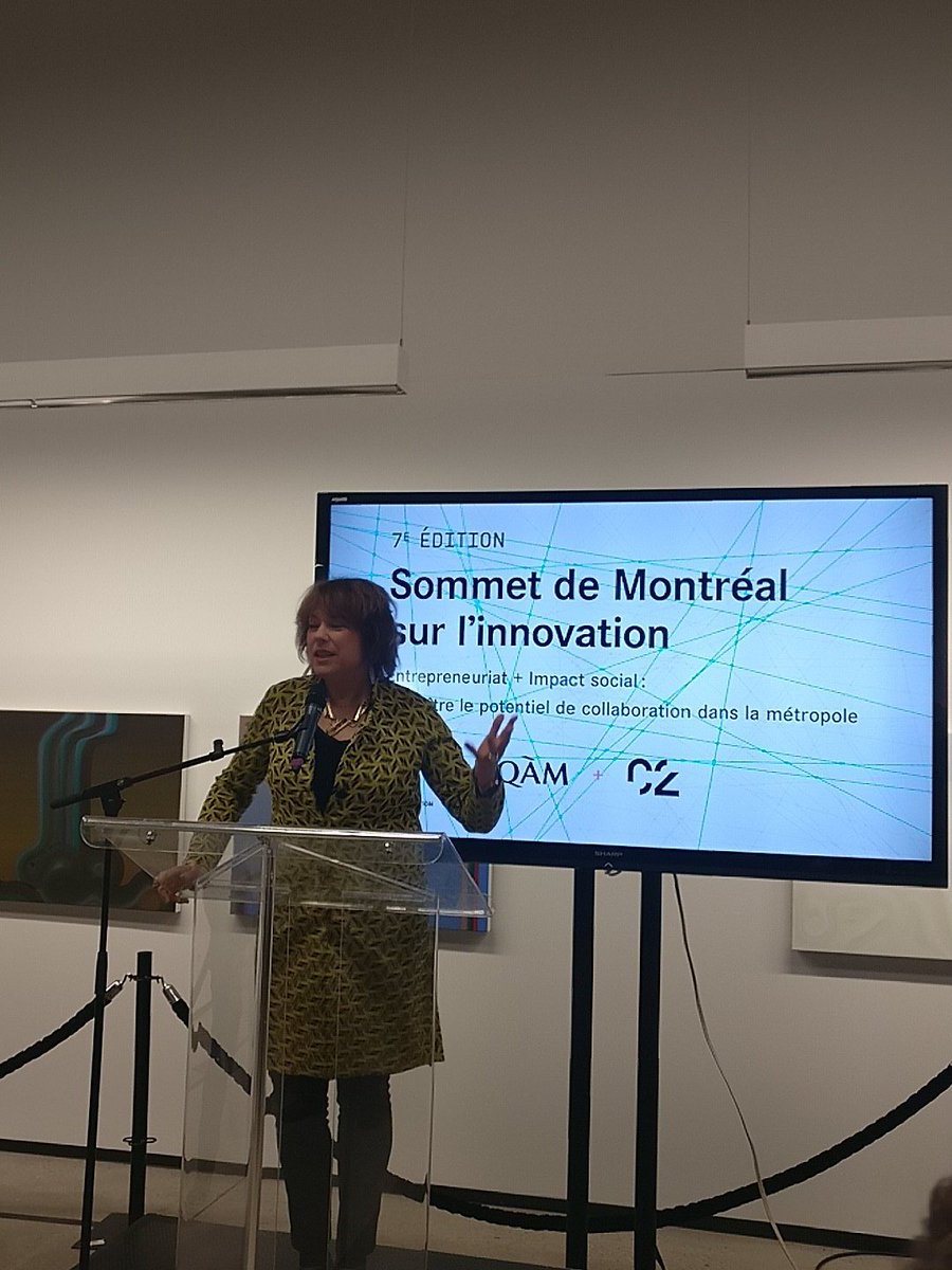 La ministre Hélène David nous adresse maintenant un mot.  Plein de parties prenantes ont participé au Sommet de Montréal sur l'innovation aujourd'hui. #SMI2018 #C2M18 #innovation @QIMontreal @DesjardinsLab <a href="/C2Montreal/">C2</a> <a href="/UQAM/">UQAM | Université du Québec à Montréal</a>