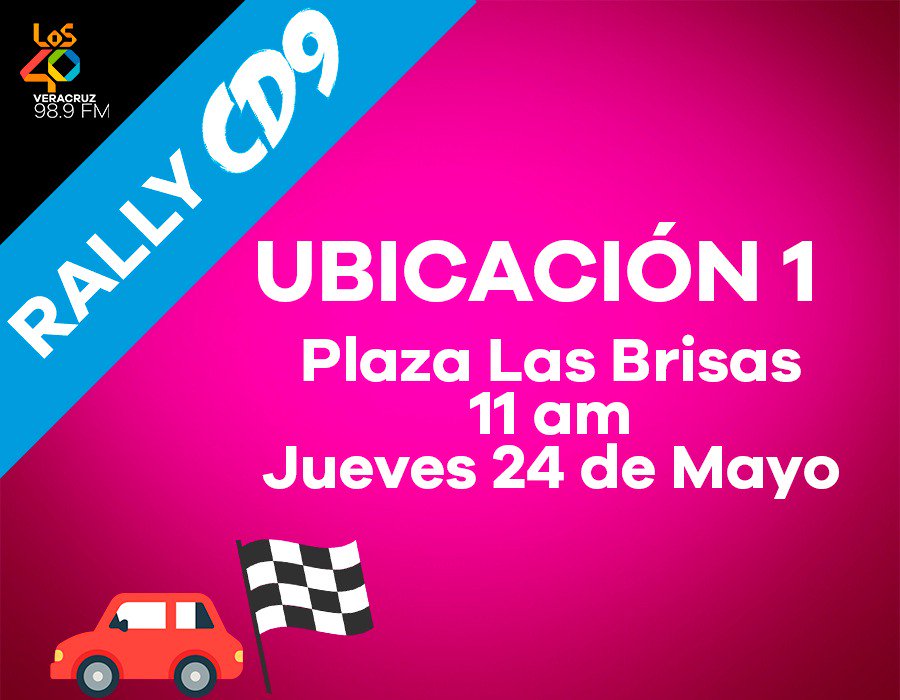 Los40Ver's tweet photo. Aquí tienes 3 de las 5 ubicaciones del #RallyCD9 en cada ubicación habrá dos ganadores que nos acompañarán a la cabina con un integrante de @CD9 desde la Cabina de Los 40 Veracruz 😎⚠️ Pasa la voz #AlertaCoder https://t.co/2AFCXYQwhv