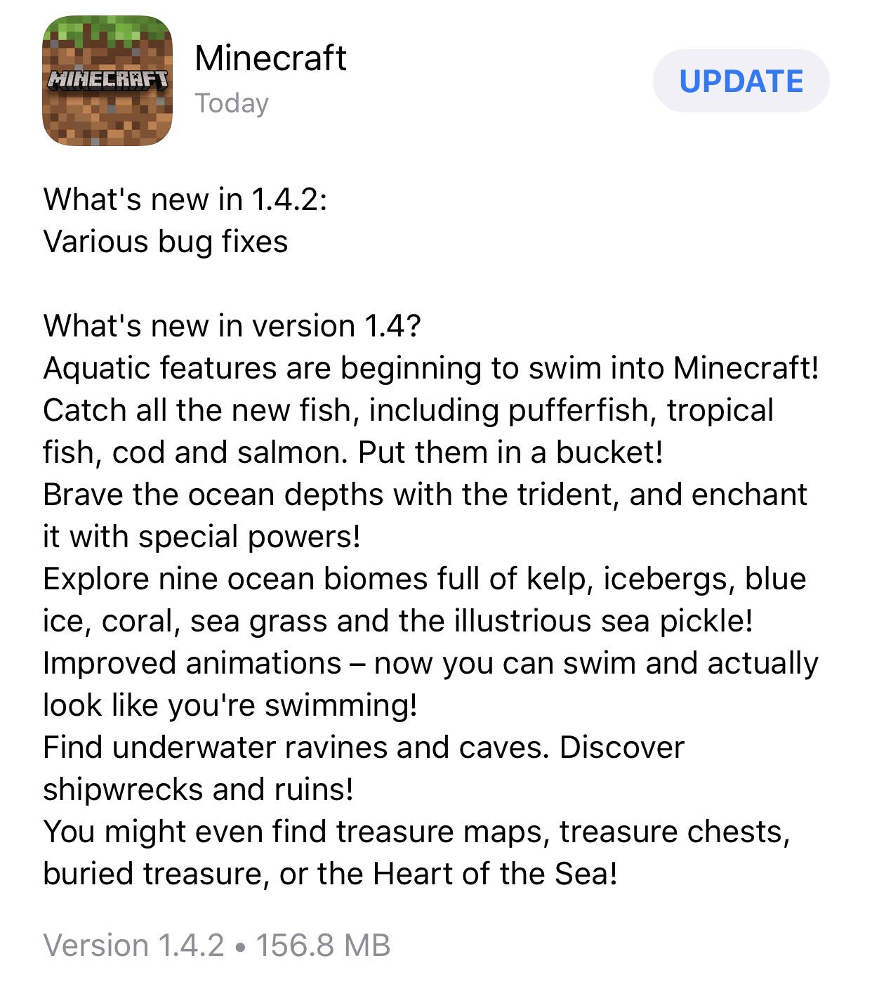 Minecraft News Minecraft News The 1 4 2 Update Is Now Available For Ios Download It Today For The Latest Bug Fixes And Stability Improvements T Co Fmzzlh6edj Twitter