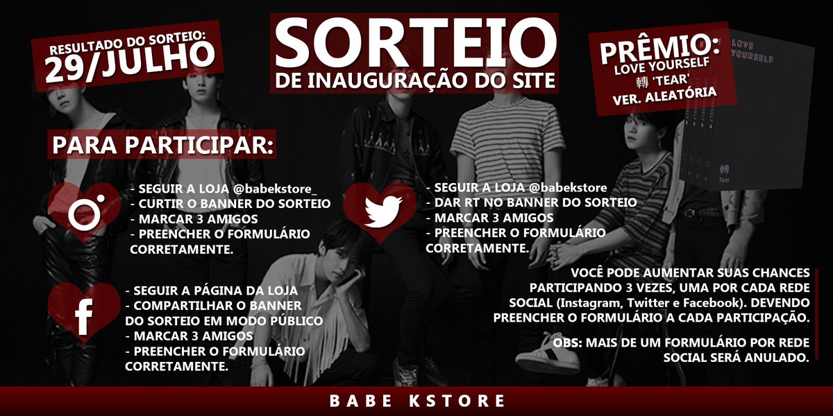 babekstore's tweet photo. [SORTEIO] Estamos muito felizes de trazer para vocês uma novidade: nós finalmente temos um site! Para comemorarmos este feito, vamos realizar o sorteio de um álbum de kpop. Mais informações no banner abaixo!
Form do sorteio: https://t.co/byJUhZbiqH https://t.co/8NEbzZCRtU