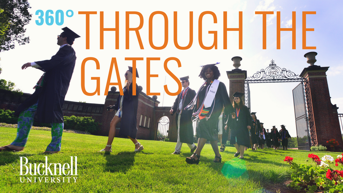 BucknellU's tweet photo. Walk through the hallowed Christy Mathewson-Memorial Gates with #Bucknell2018 as they begin their traditional procession through campus to Malesardi Quad to begin their Commencement ceremony. https://t.co/uRl8iJlHET https://t.co/oywalHaHEg