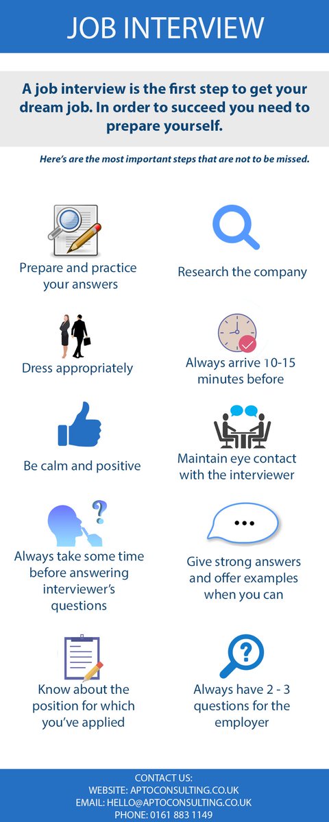 AptoConsulting's tweet image. Don’t miss our 10 steps guide to a successful job interview. #interviewpreparation #jobinterviewtips #interviewresearch