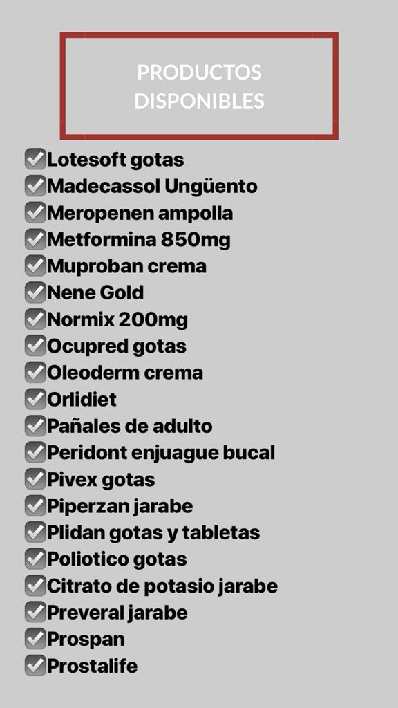 Farmaelite's tweet photo. Productos disponibles. Miércoles 23 #ServicioPublico #puntofijo https://t.co/uac4bc6vlb