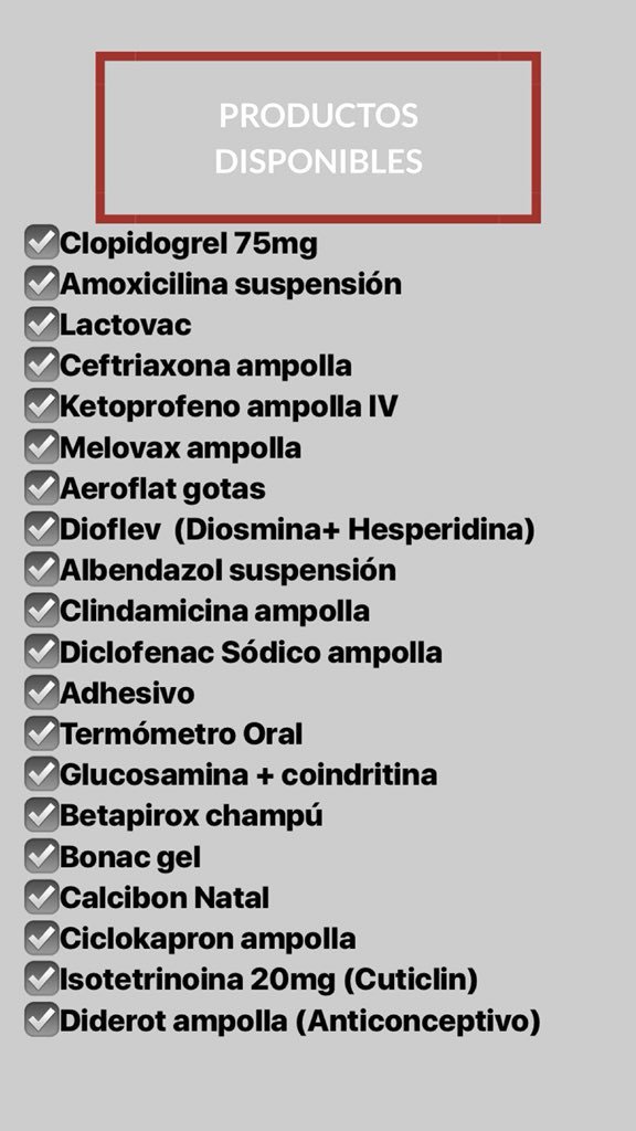 Farmaelite's tweet photo. Productos disponibles. Miércoles 23 #ServicioPublico #PuntoFijo https://t.co/GsXm4gH3HW