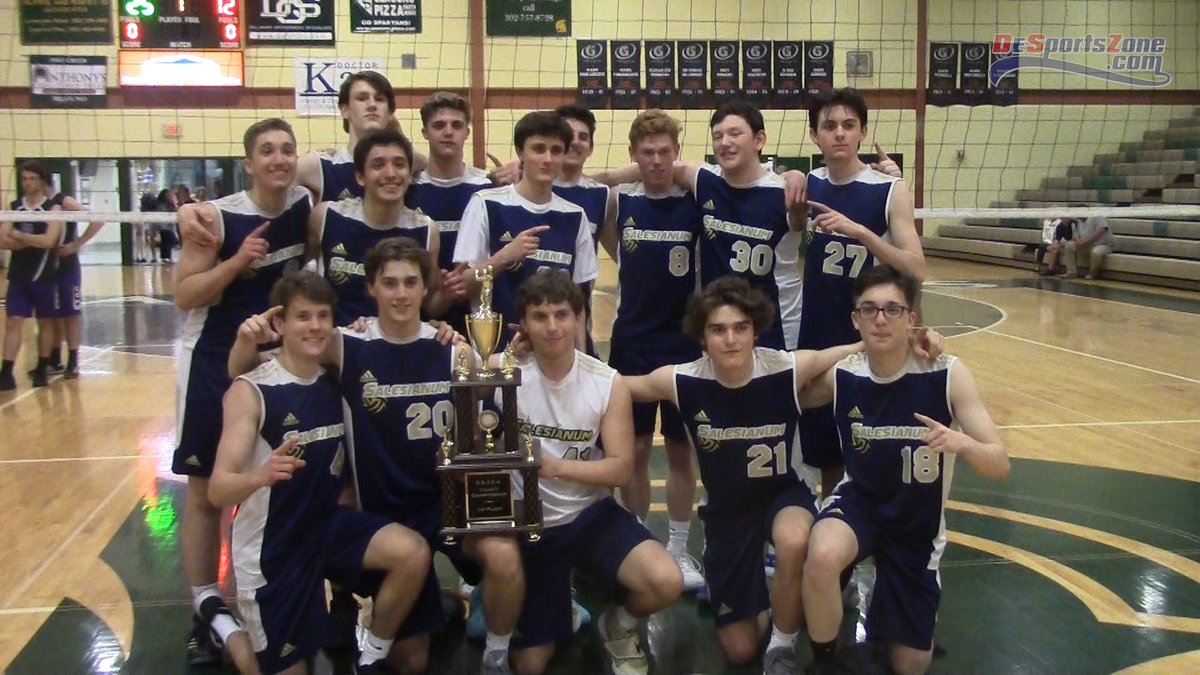 VIDEO HIGHLIGHTS | 2018 Delaware Boys Volleyball Title | <a href="/Salesianum/">Salesianum School</a> 3, <a href="/dcsroyals/">Delmarva Christian</a> 0. delawaresportszone.com/video-salesian… #DelHS 9th title in 10 years for the Sals in a growing sport.