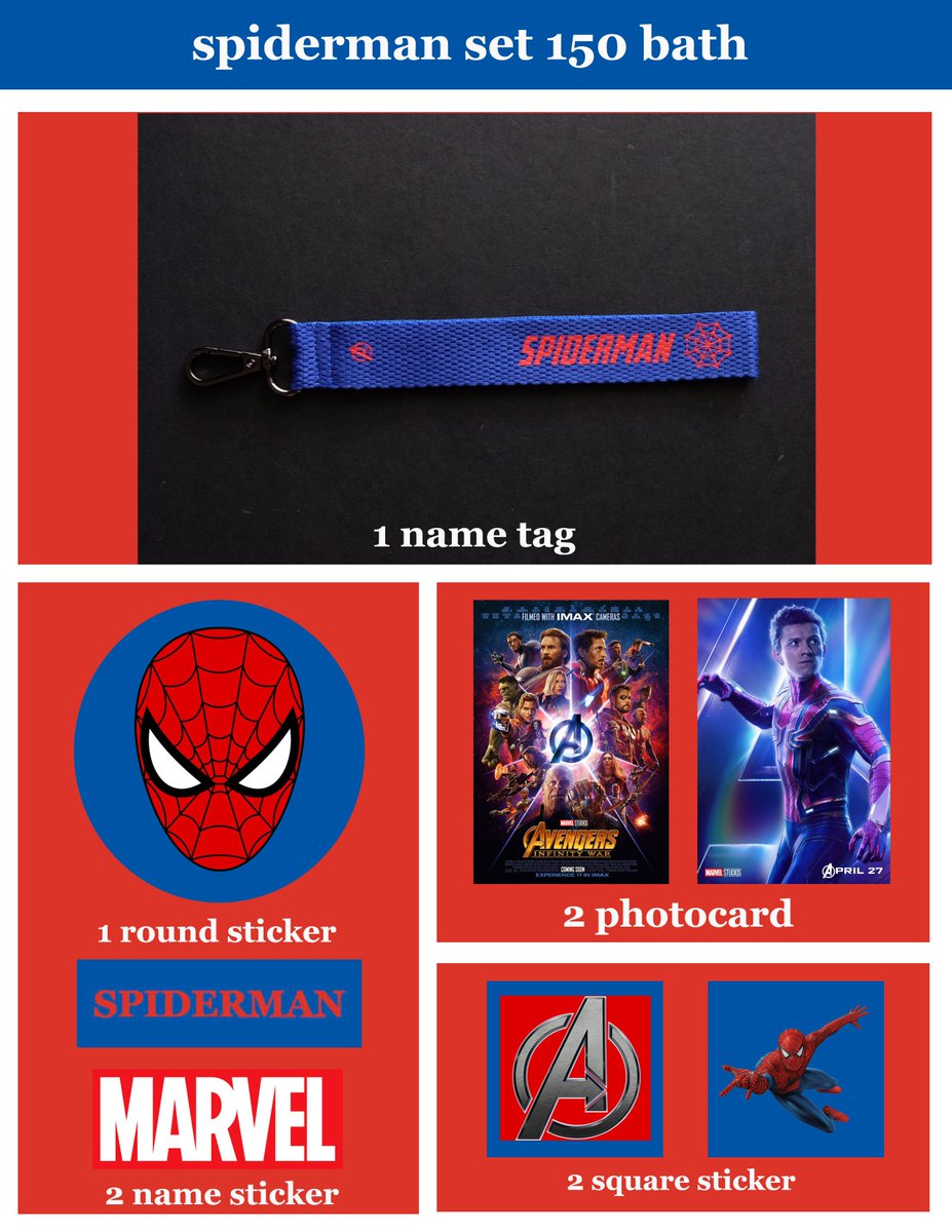frveg_stuff's tweet photo. plsRT #Avengers name tag BY @chachanapan มี #Thor #Loki #ironman #CaptainAmerica #BlackPanther #SpiderMan setละ150บาท ปิดรับวันที่2/06 ส่งของวันที่8/06 (เราดีไซน์+จัดทำเองเลยรอของไม่นานค่ะ^^) เพิ่มเติมใต้เมนชั่น👇#ตลาดนัดมาร์เวล #ตลาดนัดmarvel #InfinityWar #InfinityWarTH https://t.co/w2VRZJfLMB