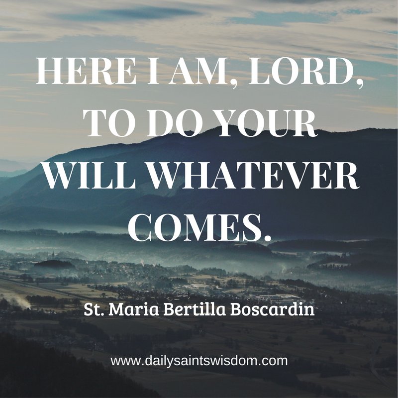 djohnward's tweet photo. Here I am, Lord, to do your will whatever comes.  -- St. Maria Bertilla Boscardin #SaintQuotes #CatholicTwitter #Catholic #Catholics https://t.co/D9dRx6slNL