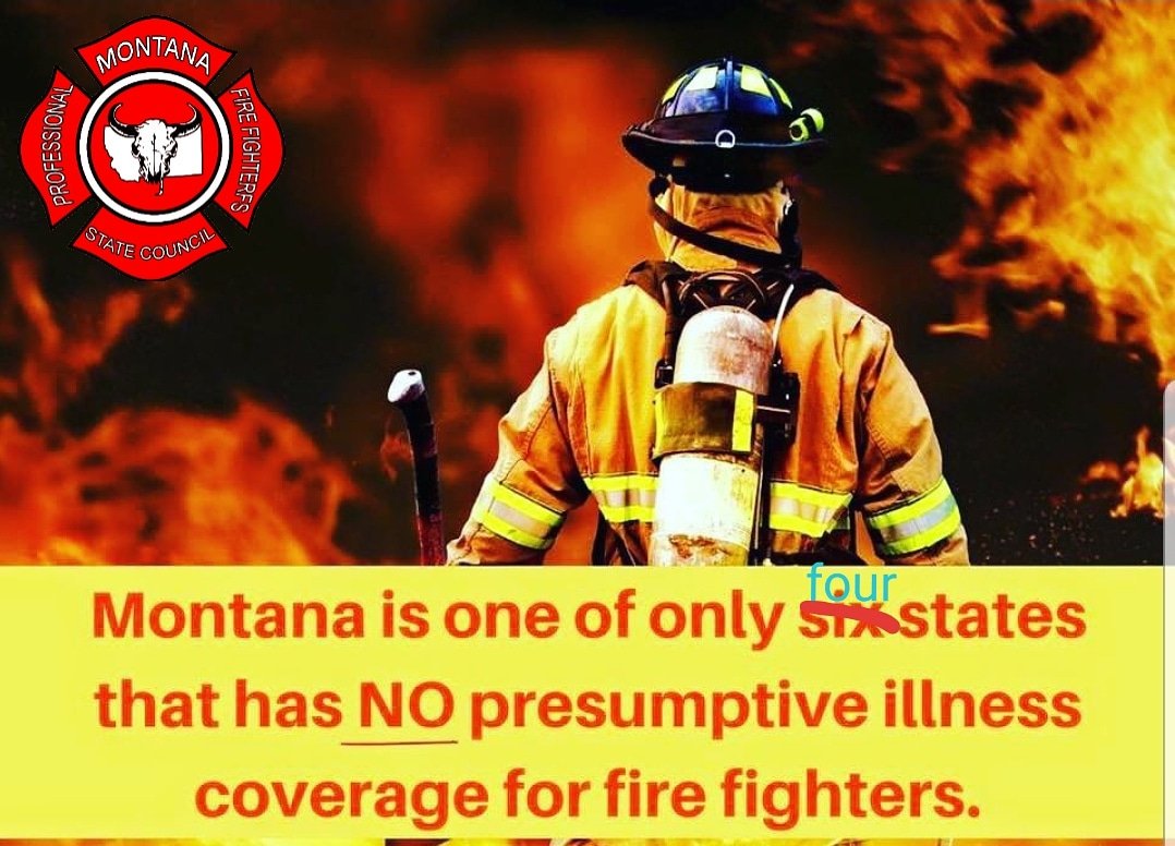 #Montana #firefighters 👩‍🚒🤕are exposed to  #cancer causing #toxins daily and currently #MTLeg has not committed to a solution for this problem. 🚨

Let's not be the last state in this great union to protect our firefighters. 🇺🇸