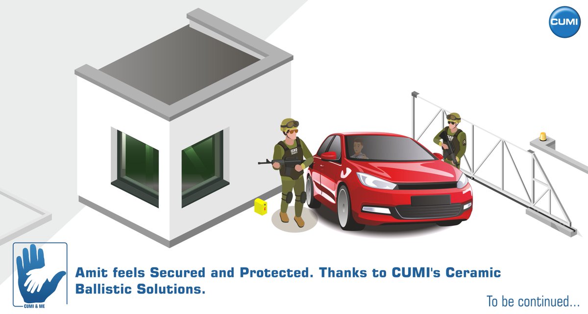 cumi_official's tweet photo. Amit’s car drives past a VIP area covered with commandos wearing bulletproof armours. You can notice
the #CUMI touch and hard work in playing its part to keep you safe anywhere and anytime.
*The character is a work of fiction. Any resemblance is purely coincidental. https://t.co/R1ynvOyGnX