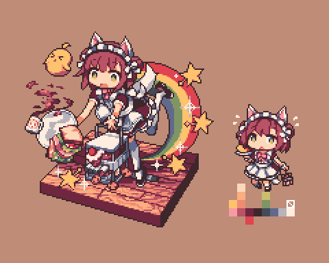 いのふとん Pa Twitter 白露ちゃんはおっちょこちょいかわいい 2 16色 アズールレーン Pixelart