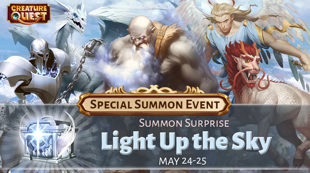 ✨ 🌟 Light up the sky in this SURPRISE Summon Event!🌟 The sky’s the limit when these Creatures star on your team! ✨ #CreatureQuest