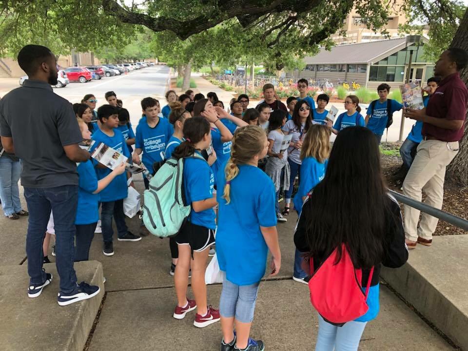 LockhartISD's tweet photo. The GEAR UP Class of 2023 visited Texas A&amp;M University yesterday. GEAR UP aims to prepare students for college, and it exposes students to experiences early on that encourage them to start thinking about the future. “If I can see it, I can be it!” #LISDChampions #FutureReady https://t.co/VzS0xjq6Ze