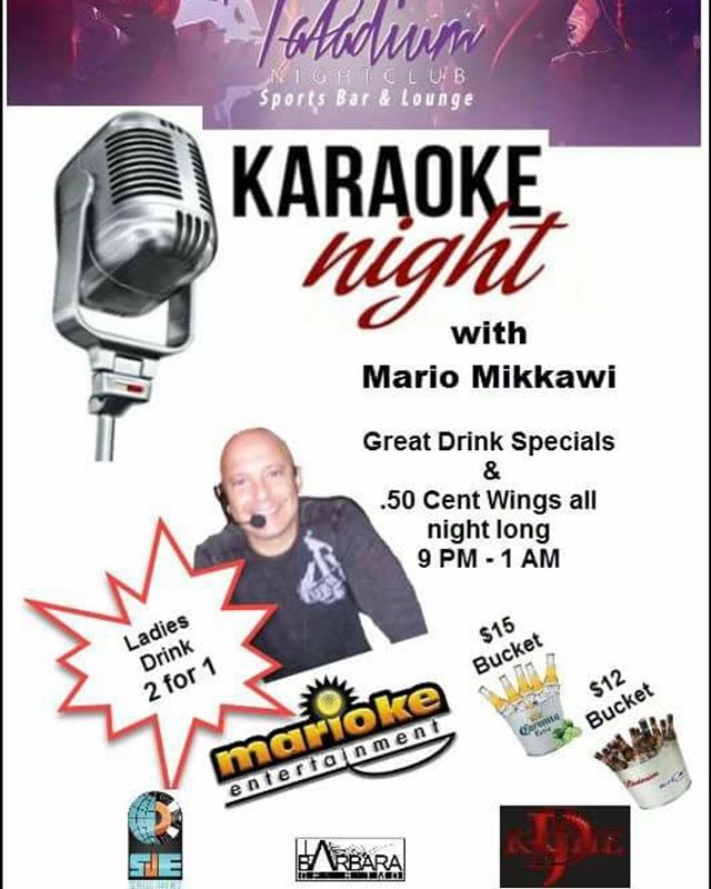 paladiumbroward's tweet photo. TONIGHT From 9pm-1am!!!!!Bring your friends and family, for Karaoke Night!!! Don’t miss out on the fun!!! Also, it’s 50 cent Wing Wednesday. Corona Buckets $15 and Budweiser Buckets $12!!! 🎶🎤🥃🍺🍹🍷#Karaoke#drinks#food#fun#unwined#enjoy#goodtimes#fa… https://t.co/YQAS05QoiY https://t.co/QpNqjBZuky