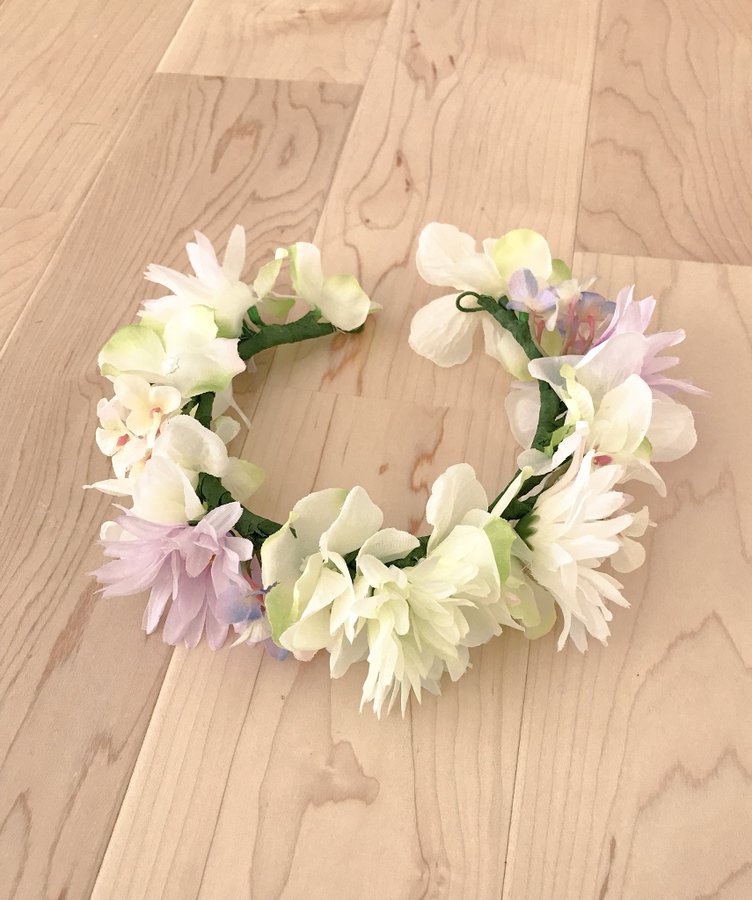 結婚式リングガールの子供用 花かんむり 作り方 100均材料で作成 100均グッズ アイデア
