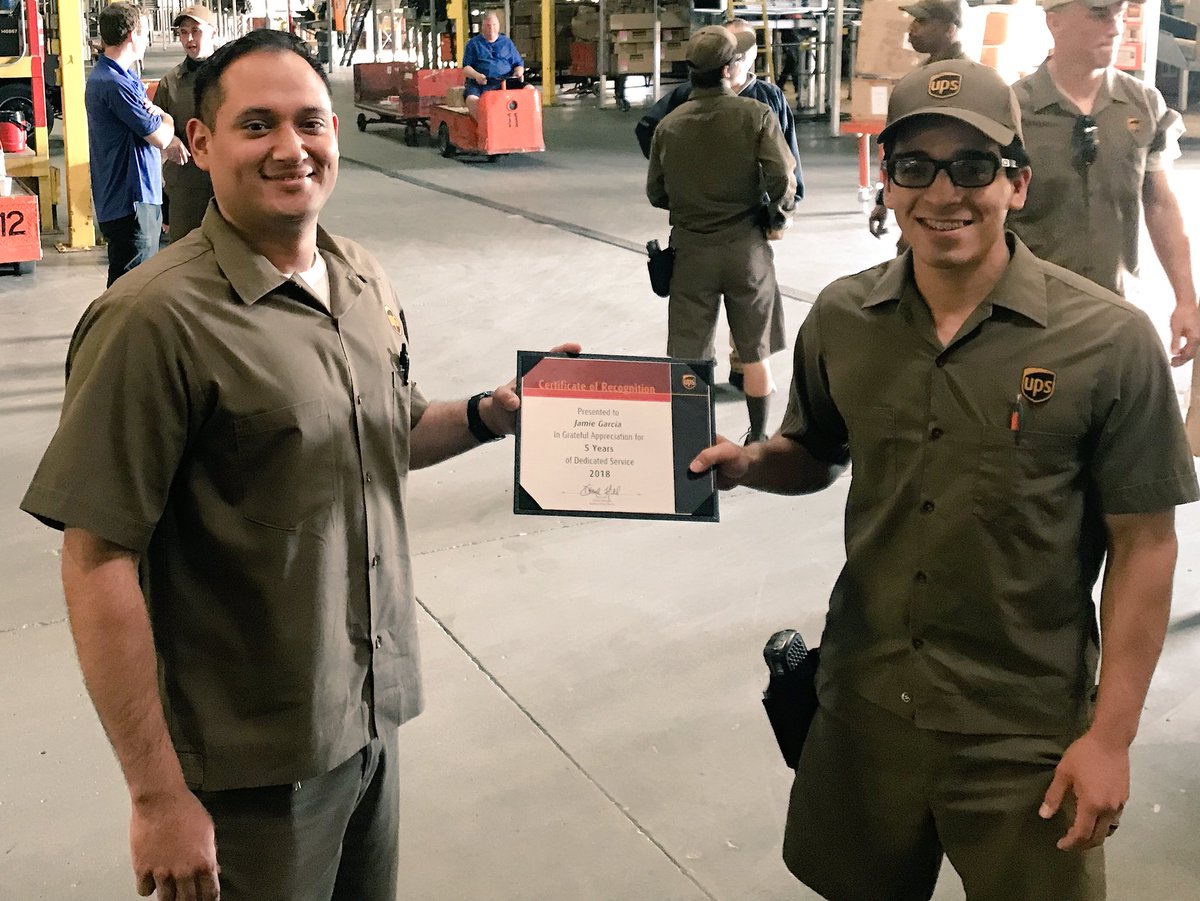 Jamie Garcia celebrating 5 Years of Service. #ElkhornValley #UPSer