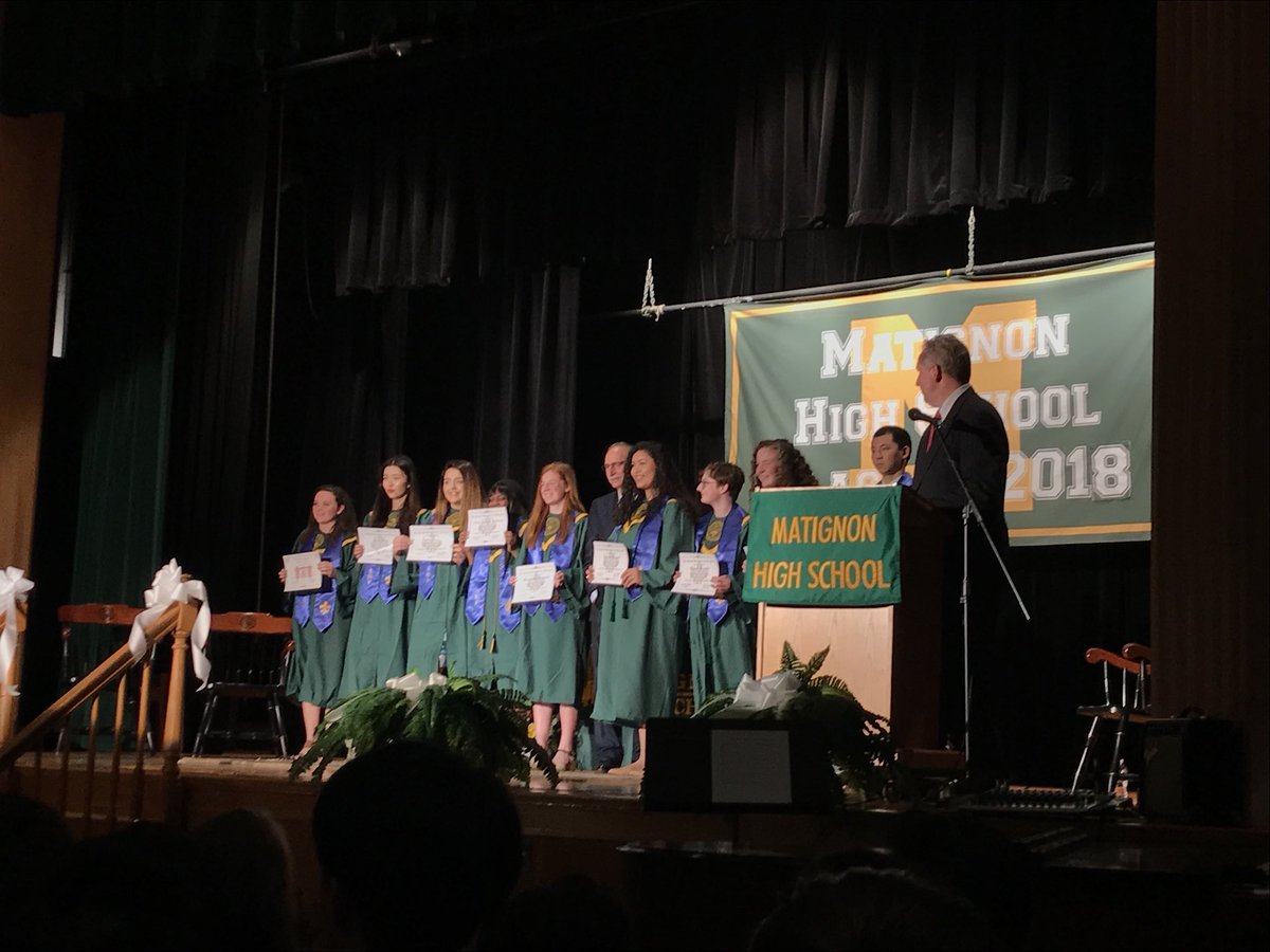 MatignonHS's tweet photo. A #GreatDayToBeAWarrior as the Class of 2018 prepares to graduate, we came together as a Matignon family to celebrate Mass &amp; honor the achievements of this amazing class. Congratulations to all the award recipients &amp; congratulations to the Class of 2018! #ExpectExcellence https://t.co/ucajPvUcPl