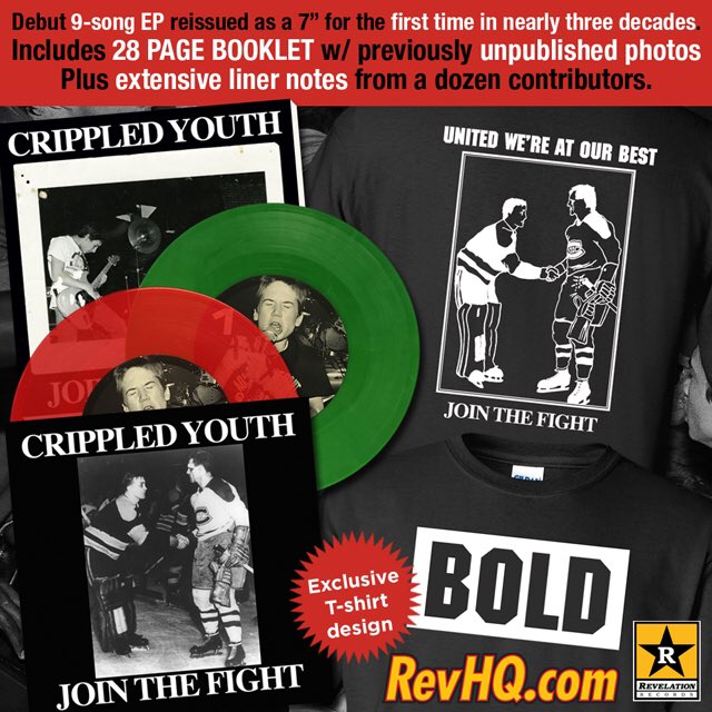 Preorder our brand new Crippled Youth 7" reissue that includes a rad book featuring pieces by everyone involved! New <a href="/boldhardcore/">BOLD</a> shirts are available now too! 
tinyurl.com/y8f7f3xj