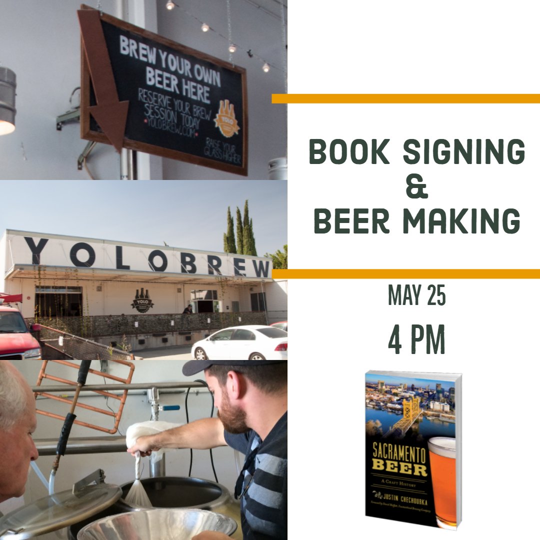 Ever been curious about the personal brewing experience at YOLO Brew? I'll be checking it out while signing copies of Sacramento Beer: A Craft History on Friday (5/25) starting at 4 PM. Check out the brewing experience first hand, grab a good beer and pick up a book. Cheers!