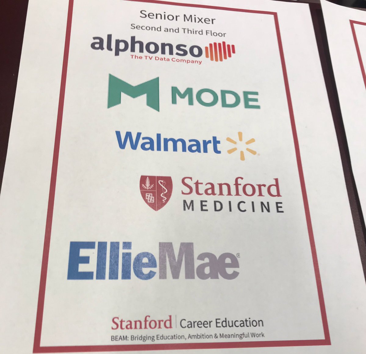 Employers and students are making connections from the start of <a href="/StanfordBEAM/">Stanford Career Edu.</a> ‘s “Senior Mixer 2018!” #MeaningfulWork