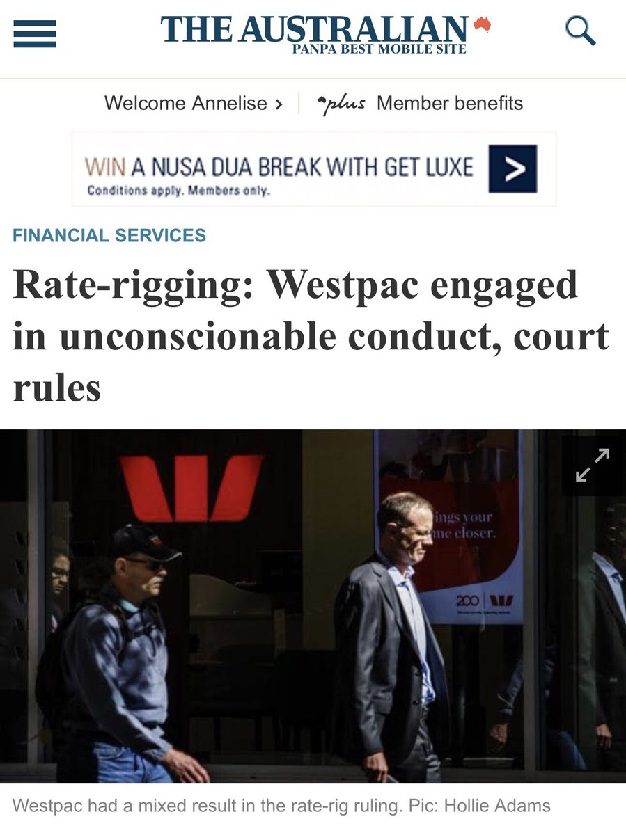 annelisenews's tweet photo. A tale of two headlines! Both are right. It’s just a little complicated... 

We have the breakdown of the Federal Courts BBSW rate rigging decision from the case between ASIC and Westpac on @SkyNewsAust @SkyBusiness https://t.co/P5OhcCfApY
