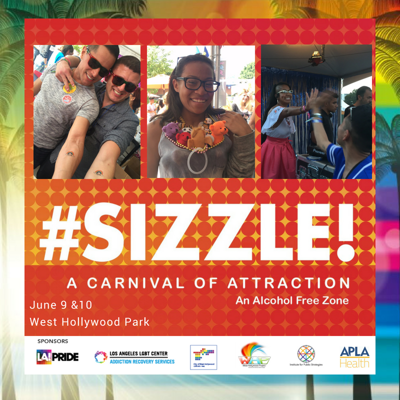WeHoBOOM's tweet photo. #SIZZLE! A Carnival of Attraction is an alcohol free zone at #LAPRIDE. This all carnival games and fun area is open to everyone! There will be games, DJ’s, prizes, popcorn, etc! https://t.co/xQLGjsj92N