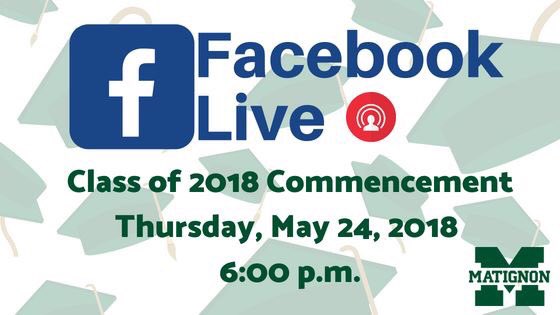 MatignonHS's tweet photo. Can’t make it to Graduation tomorrow? Be sure to follow us on Facebook! We will be live streaming the ceremony! #AlwaysAWarrior @MatignonParents @MHSWarriors2018 https://t.co/gQqyGcdXVz