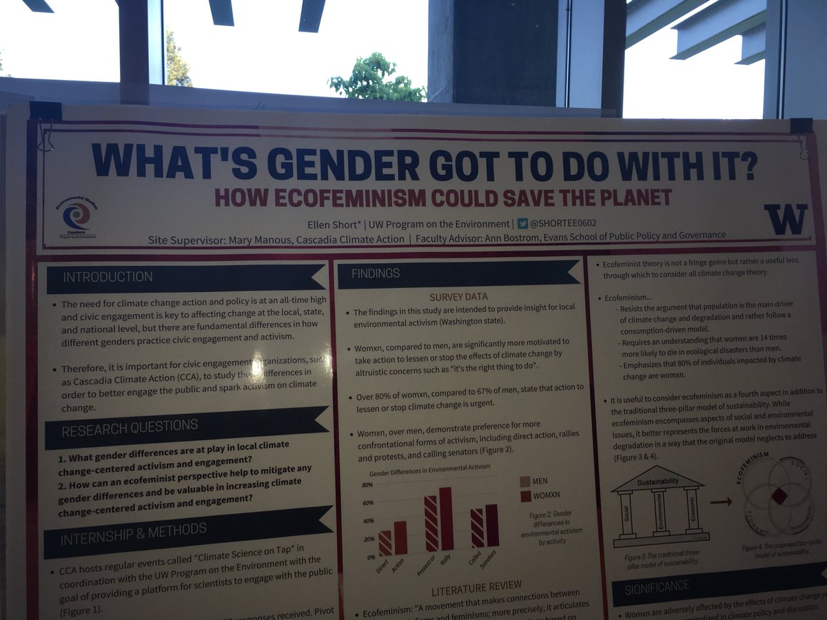 AnnSamsonUW's tweet photo. Look at @shortee0602’s poster on ecofeminism! Such an interesting topic! #PoECAP https://t.co/W5MphcZezz