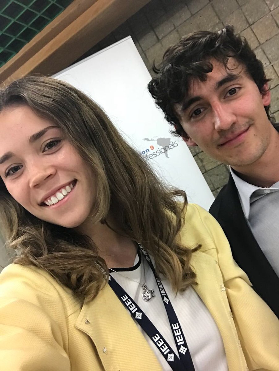 IEEEPUJ's tweet photo. Los estudiantes Sofia Cano y Carlos Chaparro participaron en el primer Colombian Summit. La Rama felicita su participación y su esfuerzo en este evento. Gracias igualmente a Sebastian Franco y a Catalina Riaño por su apoyo para los concursos. https://t.co/0vy9wJKOuX