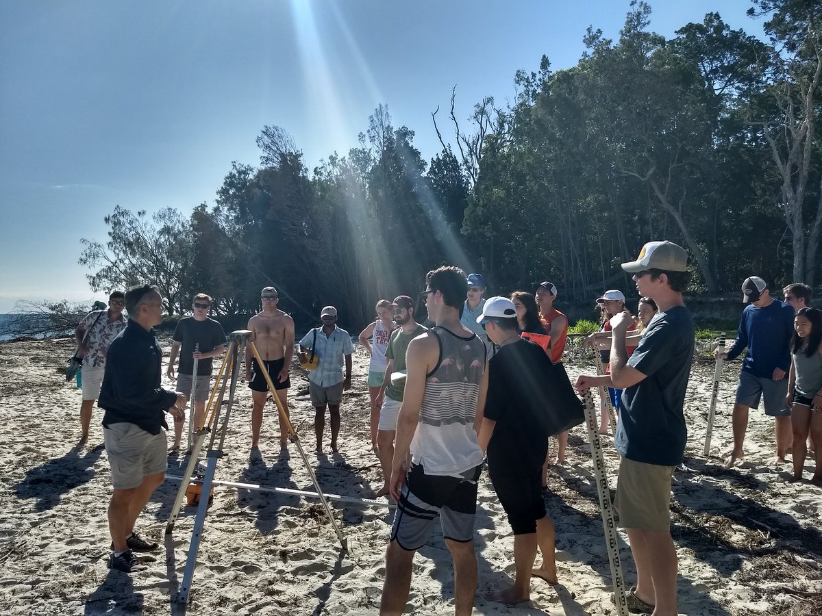TheKirstenDavis's tweet photo. Thanks to the School of Civil Engineering at the University of Queensland for hosting @vtrsap students in a beach surveying activity yesterday! We learned a lot about beach environments and the challenges they are currently facing. #RSAP18 #AussieRulesRSAP #HokiesAbroad https://t.co/hIo1YPfMDn