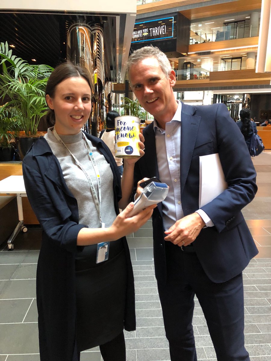 Donating to <a href="/CancerCouncilOz/">CancerCouncilOz</a> at Australia’s biggest morning tea - using #ANZBladepay - important cause, and so easy!