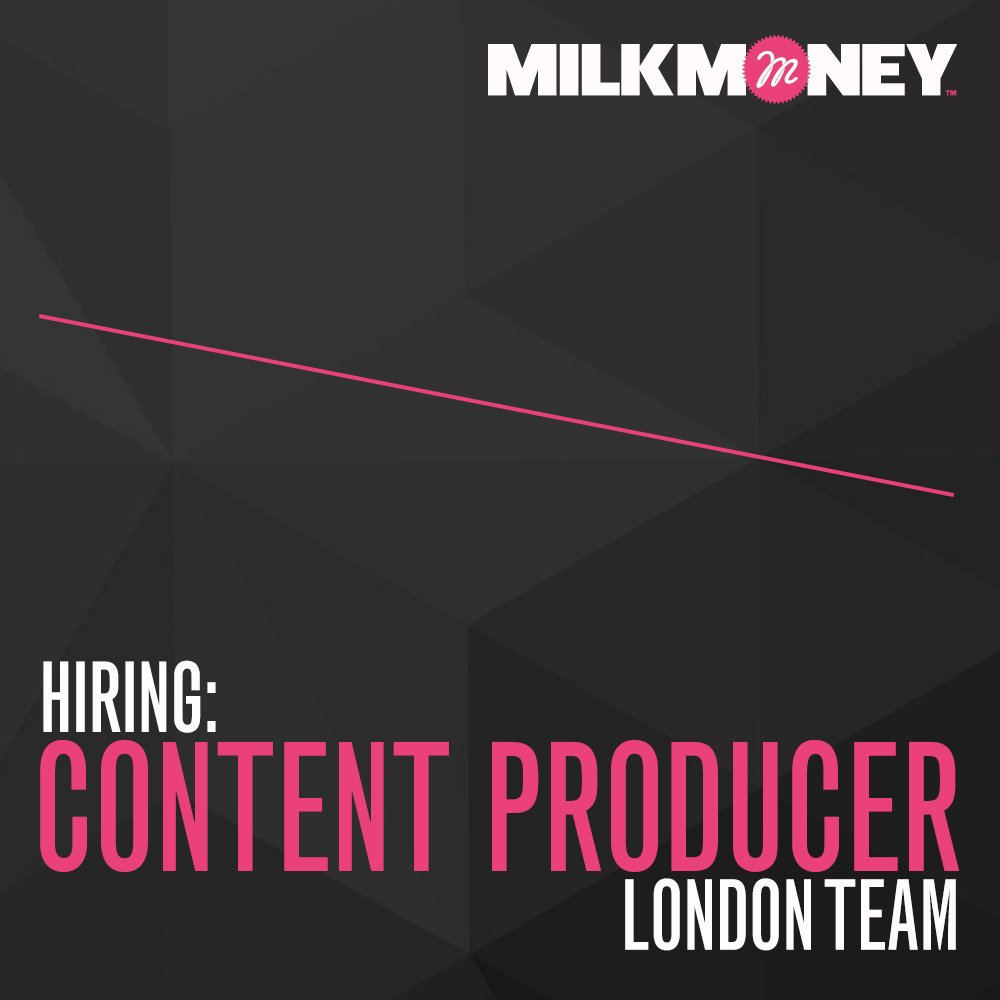 Think you've got what it takes to join the London producing team? Email CV to darren.collins@milkmoney.tv #content #producer #joinus #London