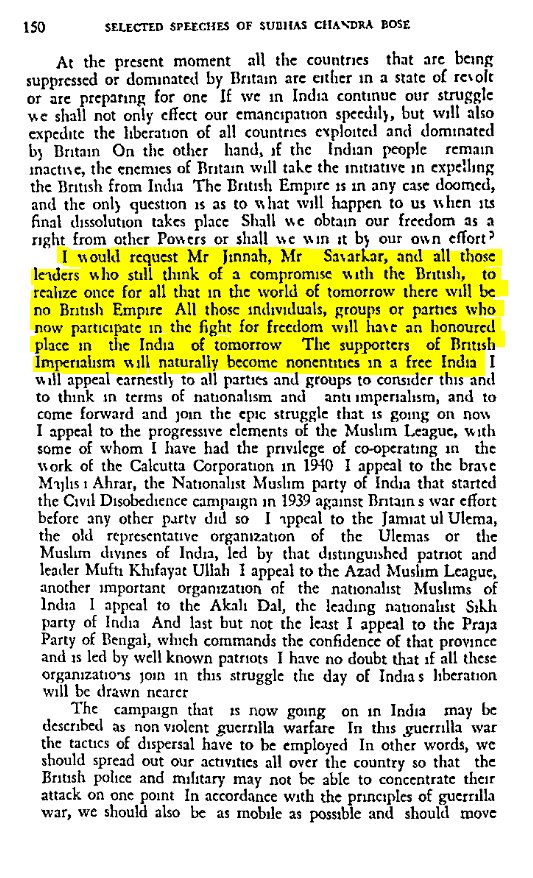M S M Saifullah On Twitter Bose In His Speech The Quit India Movement Transmitted Via Azad Hind Radio Warned Savarkar Amongst Others Against Cooperating With British The Text Is Reproduced Below