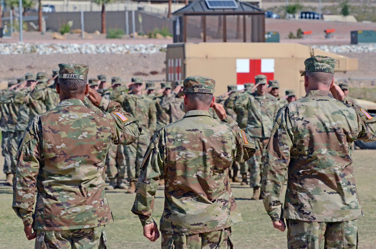 FortIrwinMEDDAC's tweet photo. @RHCCentralCG @RHCCentral presided over Weed Army Community Hospital's Change of Command ceremony on Fritz Field, May 23. During the ceremony Col. Martin Doperak relinquished command to Col. Larry O. France. https://t.co/MrRH2vGfur