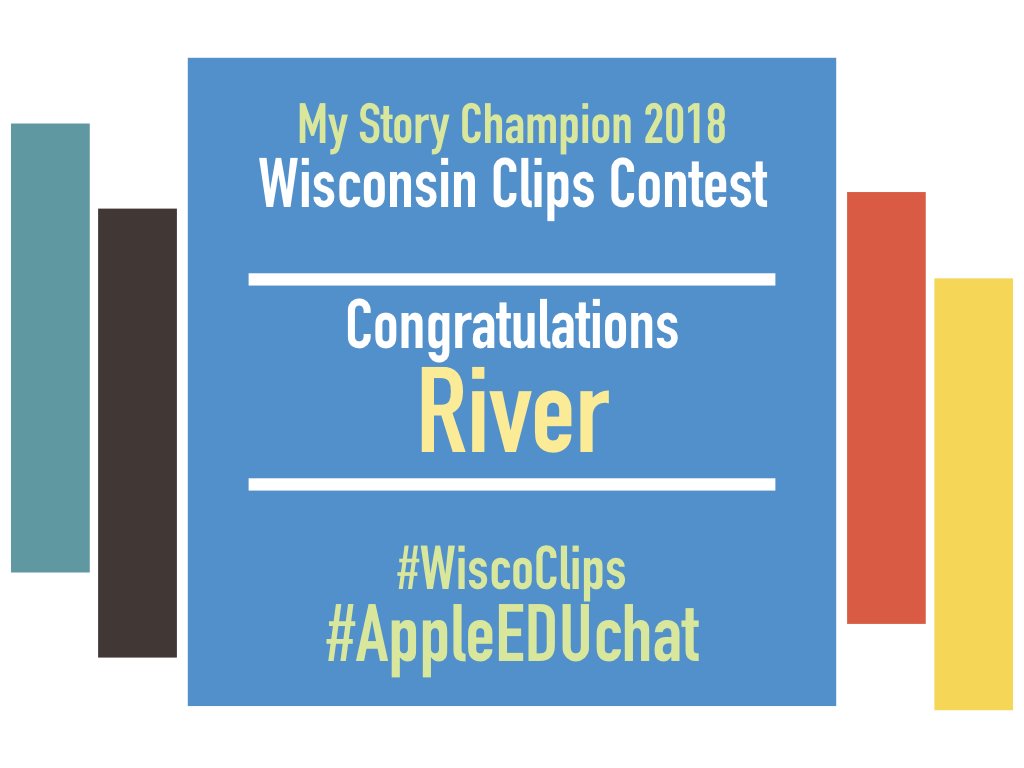 bethany_nugent's tweet photo. Congratulations to our @Wiscoclips 2018 Winners,
Jameson, Loralei and River!

Thank you to everyone who participated! :) 
#AppleEDUchat
#WiscoClips https://t.co/H9q5g351iV