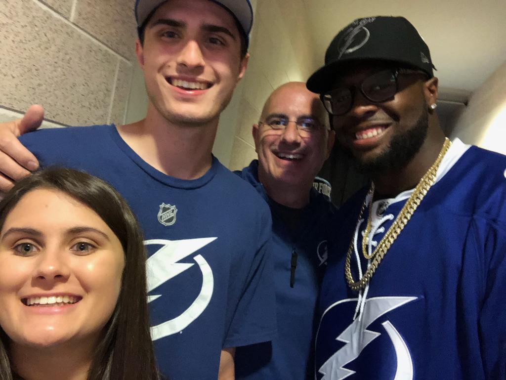 Chief Dugan and <a href="/Geraldini93/">Gerald McCoy</a> teaming up to encourage fans to stay positive and show their support for <a href="/TBLightning/">Tampa Bay Lightning</a> ⚡💙 #GoBolts #BeTheThunder #TBLvsWSH