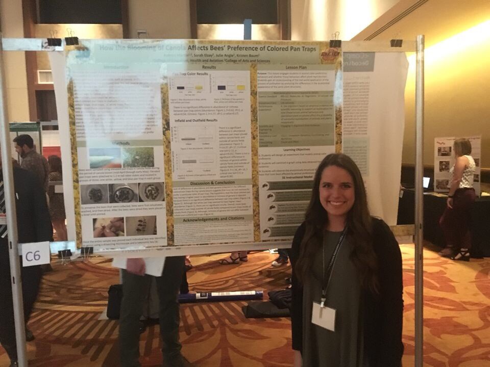 OSUTeach's tweet photo. So proud of our OSUTeach poster presenters: Aubrea (biology), Josh (math) and Morgan (math)! Great job! #osuteach #uteachconf https://t.co/HEYTA9q9Kk