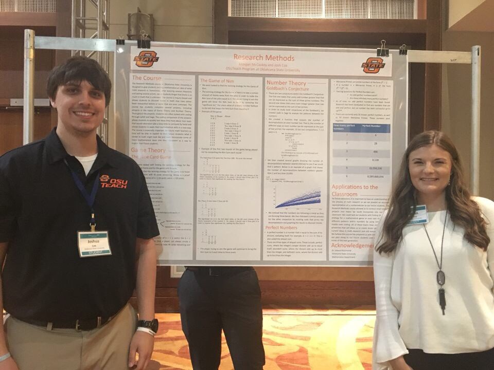 OSUTeach's tweet photo. So proud of our OSUTeach poster presenters: Aubrea (biology), Josh (math) and Morgan (math)! Great job! #osuteach #uteachconf https://t.co/HEYTA9q9Kk