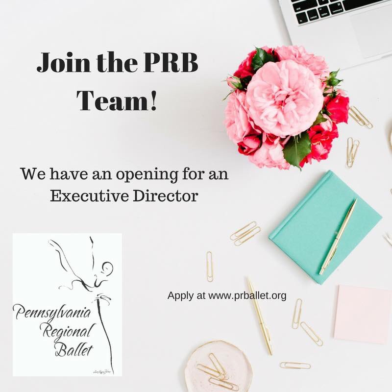 PARegBallet's tweet photo. JOIN OUR TEAM! We’re hiring an Executive Director — apply today at https://t.co/V9OPLB6XQC. #Hbg #ballet #jobs https://t.co/XbW9eFwaR9