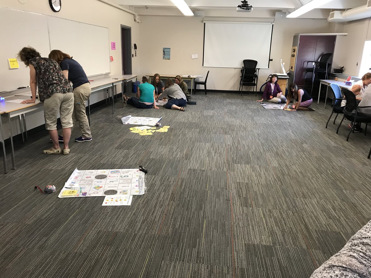 pdeconti's tweet photo. What a fantastic evening of learning with #sd37 teachers and @jwilsonSD37 using #bluebots to explore #computationalthinking. Can’t wait for next week! #codebc #adst https://t.co/w45PcTaGiL
